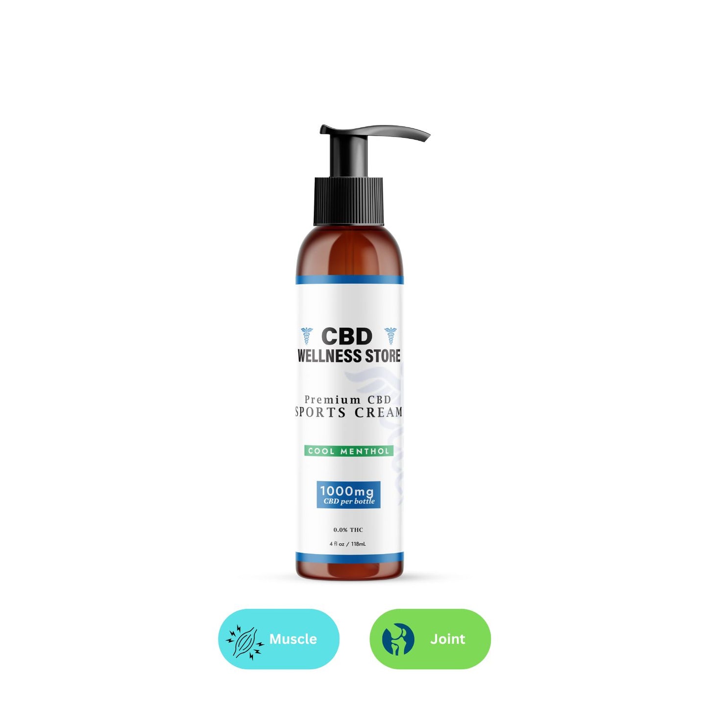 CBD Wellness Store sports cream bottle on a white background