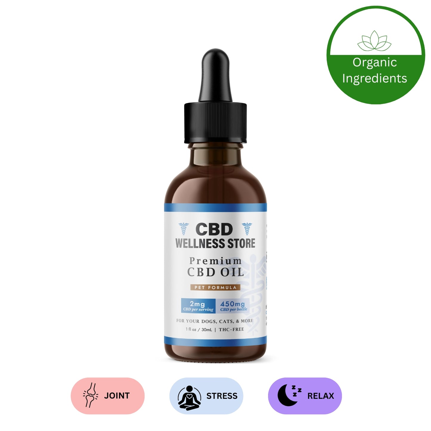 Broad Spectrum CBD Oil Pet Tincture 450mg