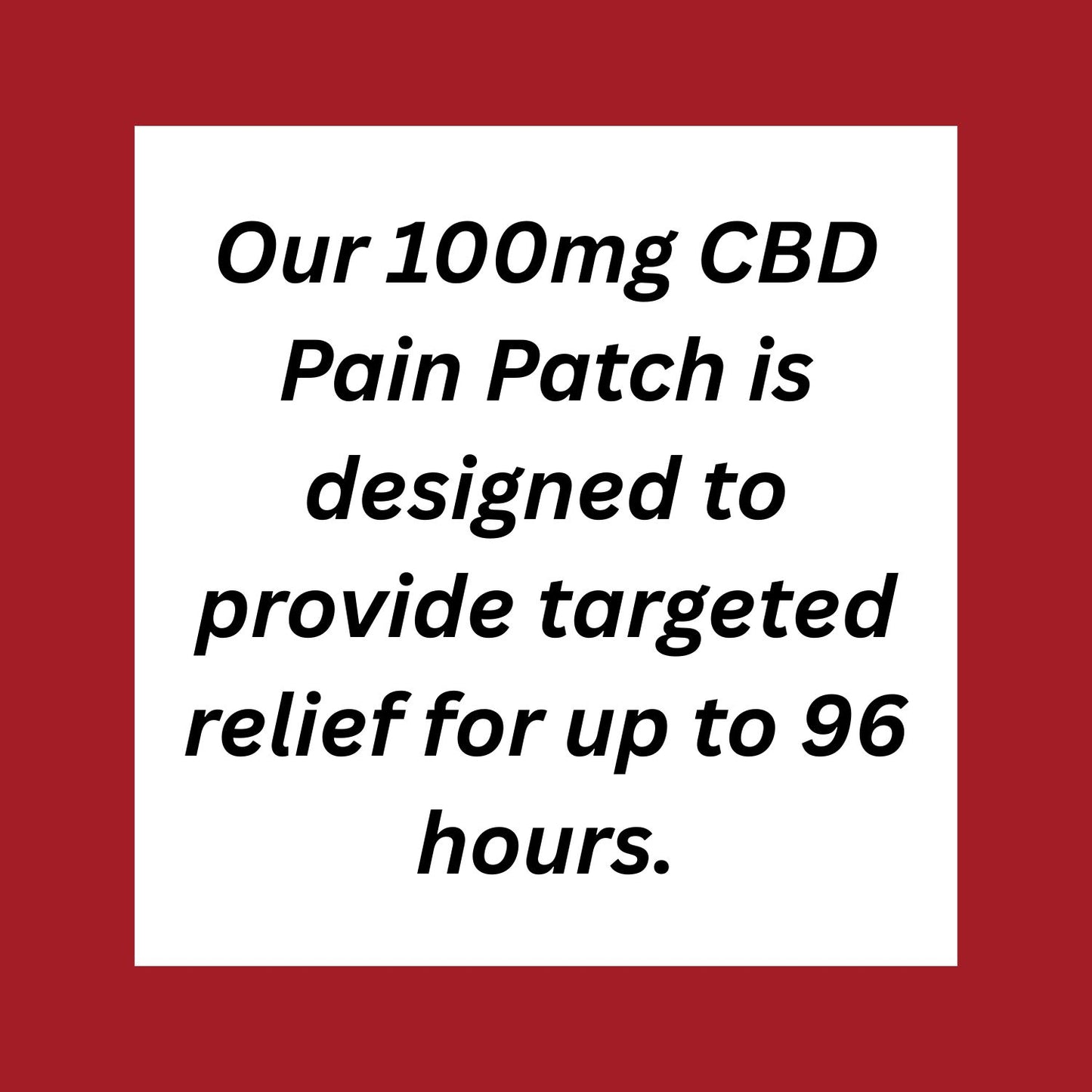 CBD Pain Patch 100mg | 96-Hour Extended Relief Transdermal Patch