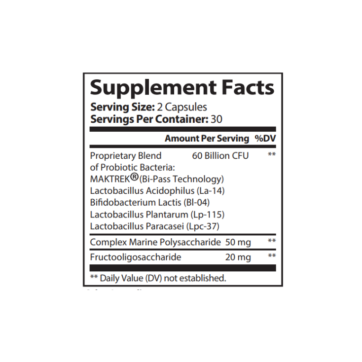 Supplement facts label with detailed information on a white background