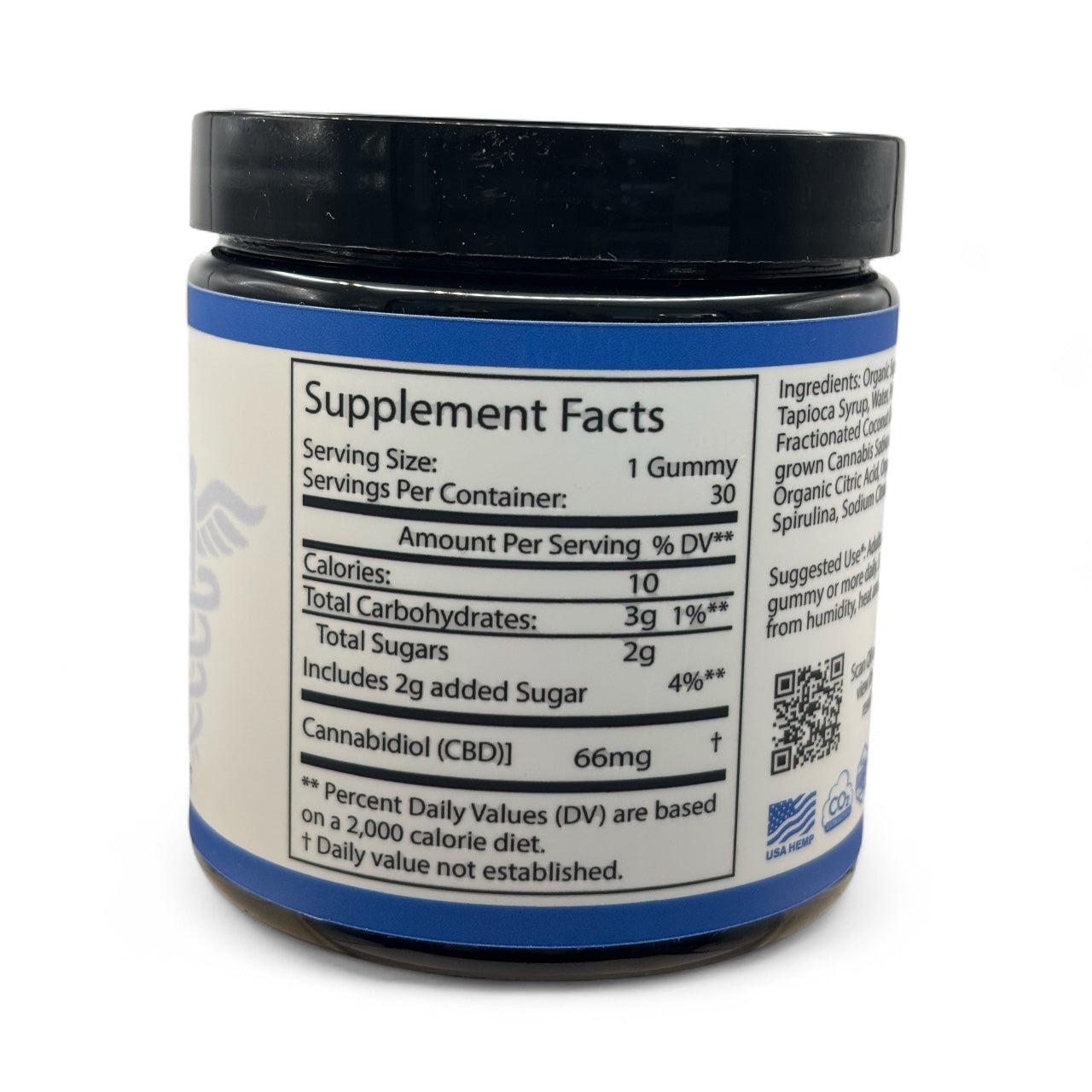 Supplement facts for 2000 mg gummies