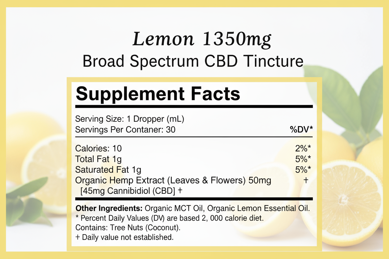 Lemon Supplement Facts