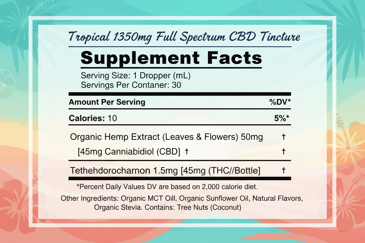 Tropical Supplement Facts