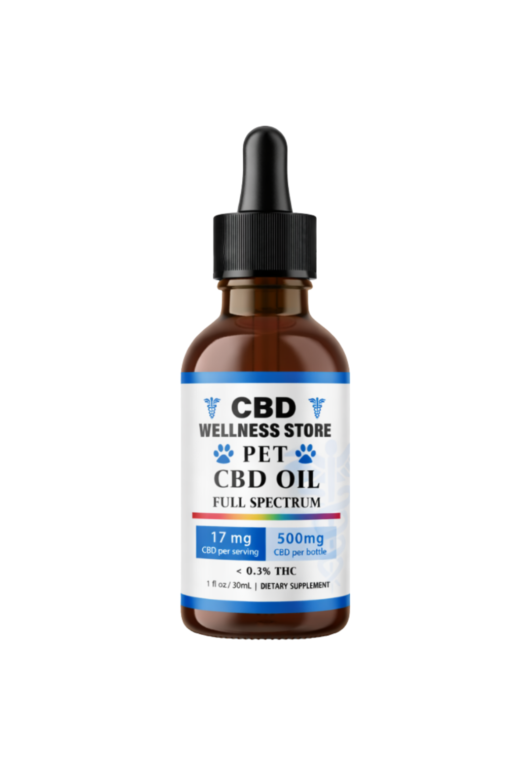 CBD for dogs and cats - 500mg full spectrum pet tincture bottle with natural flavor