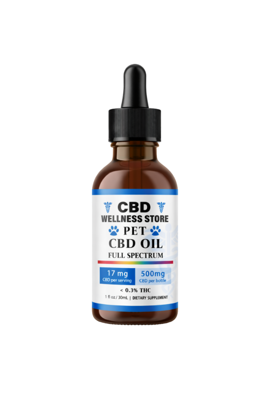 CBD for dogs and cats - 500mg full spectrum pet tincture bottle with natural flavor