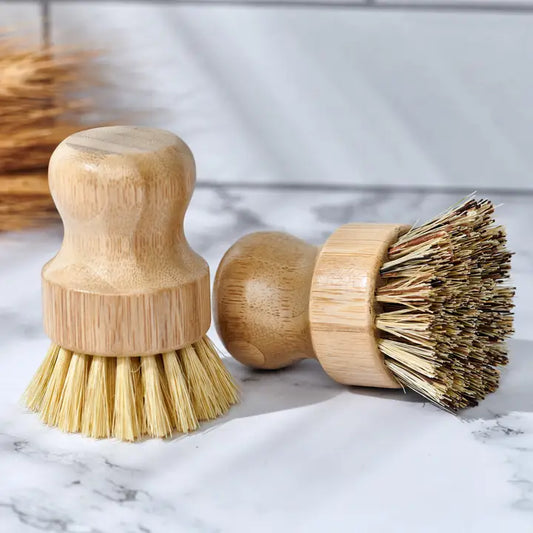 Bamboo Handle-Less Dish Scrubbing Brush (Plastic Free)