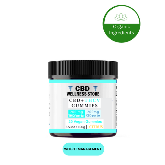 10mg CBD + 10mg THCV Gummies – Citrus Flavor, Wellness & Craving Control