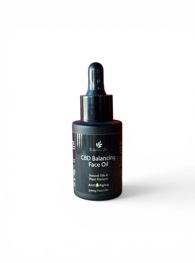 CBD Balancing Face Oil bottle on a white background