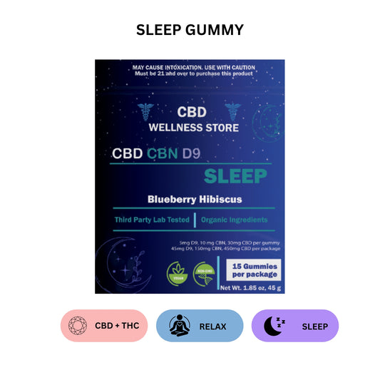 15 Pack Sleep Gummies | Delta 9, CBN & CBD | Restful Sleep & Relaxation