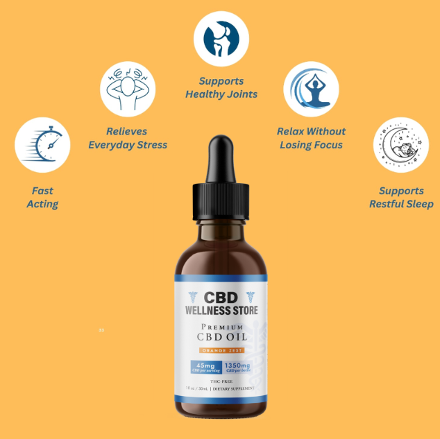 CBD Oil- orange zest benefits for stress, joints, and sleep