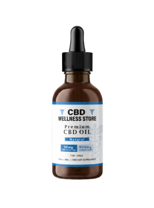 CBD Wellness Store premium Broad Spectrum CBD oil bottle on a white background