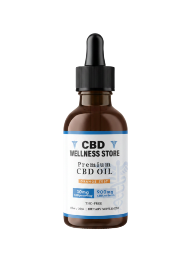 CBD Wellness Store premium CBD oil bottle on a white background
