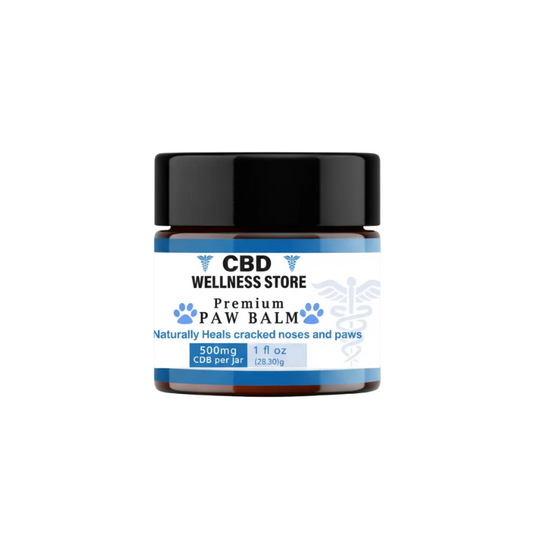 Jar of CBD Wellness Store Premium Paw Balm on a white background