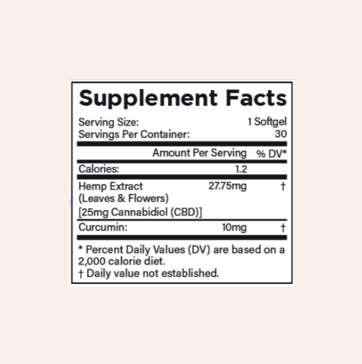 CBD with Curcumin Supplement Facts