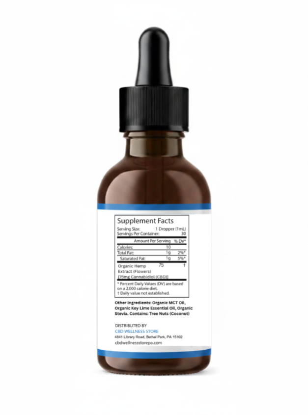 CBD Oil - Fresh Lime 2250mg Tincture | Potent Relief & Full Spectrum