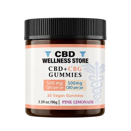 Pink lemonade CBD and CBG gummies jar mockup